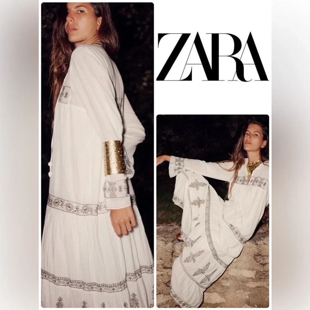 ZARA BOHO VOLUMINOUS EMBROIDERED DRESS_4